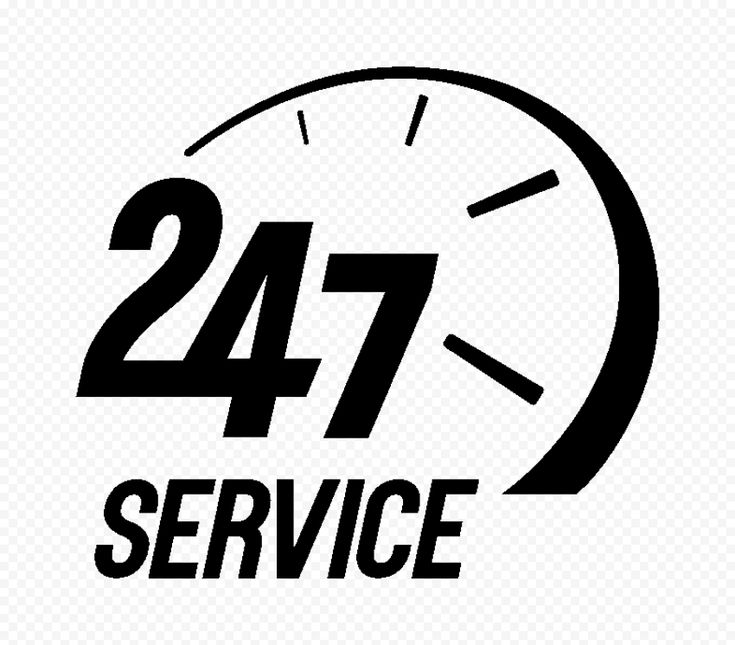 PNG Customer Service Support 24_7 Black Icon